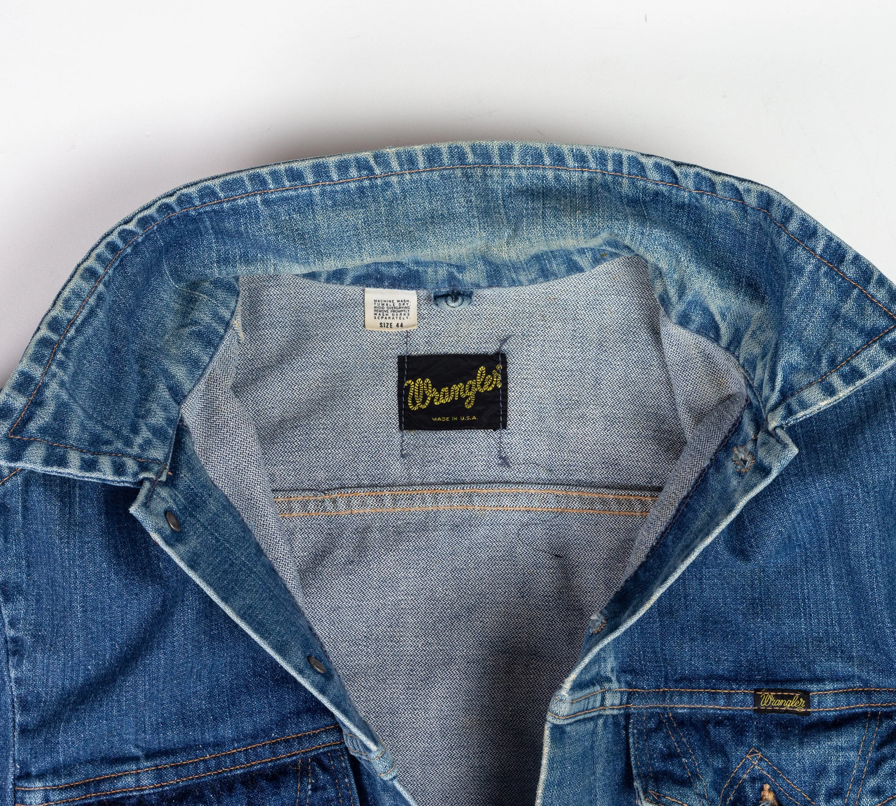 70s 80s Wrangler Jean Jacket - Size 44, Men's Medium