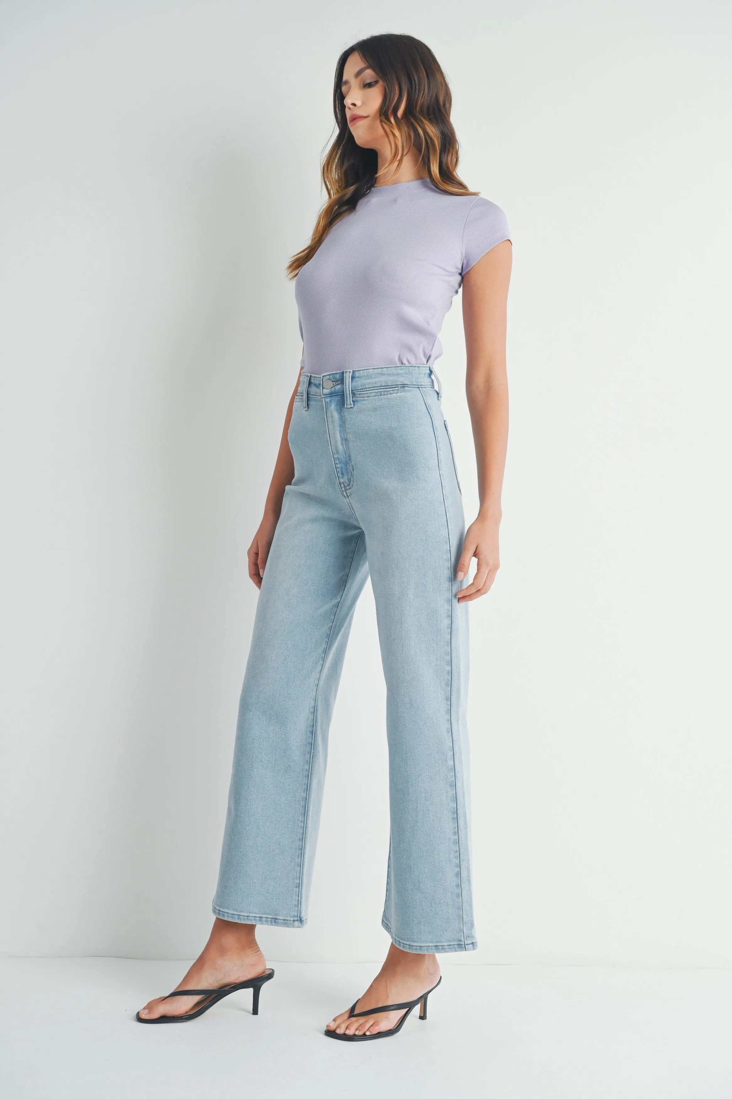 Alice High Rise Welt Pocket Jeans, Light Denim