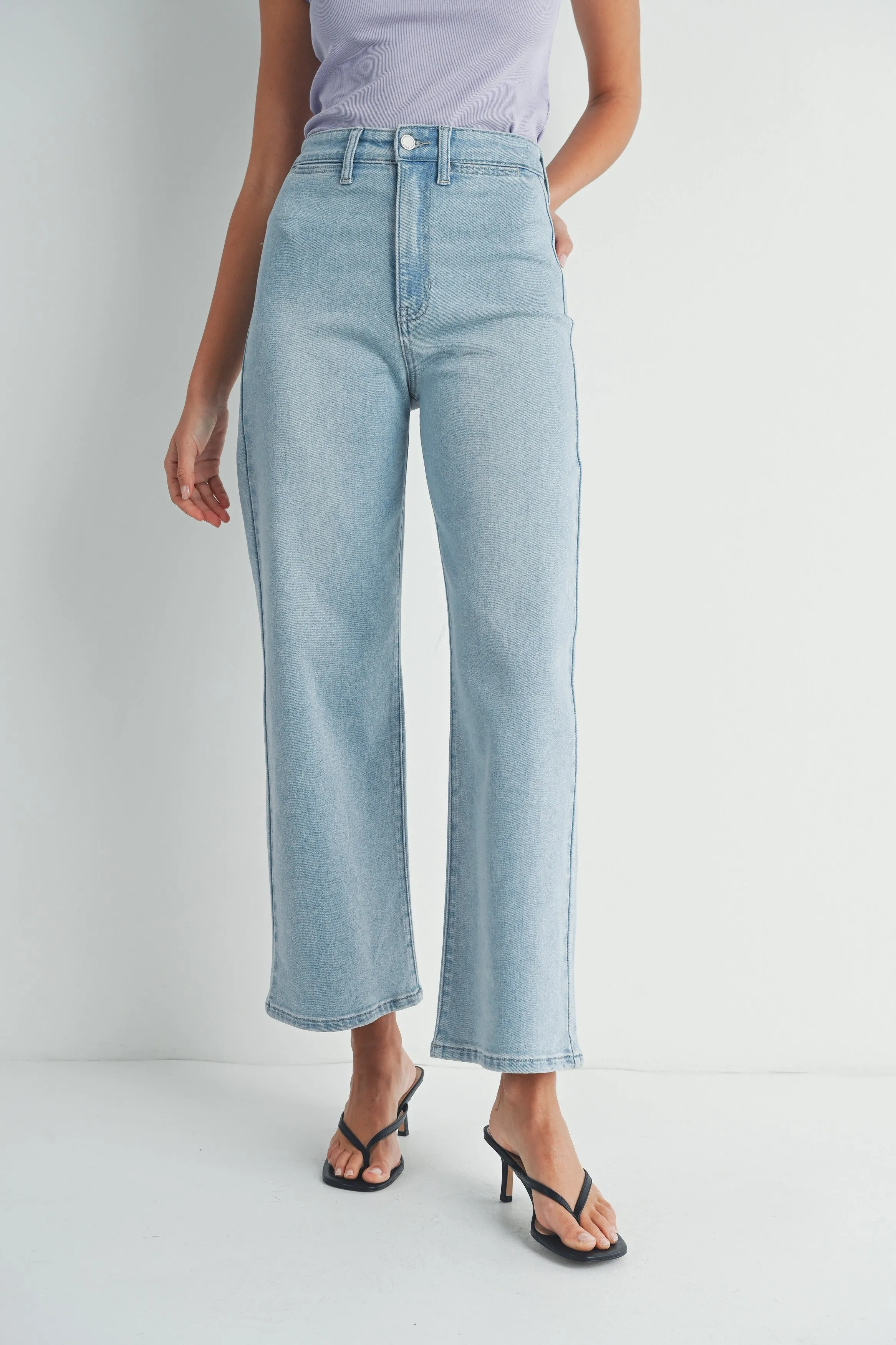 Alice High Rise Welt Pocket Jeans, Light Denim