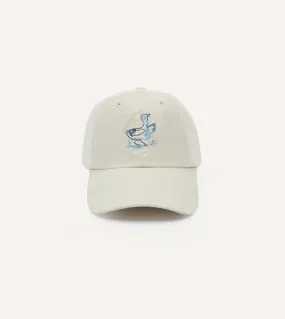 Antique White Duck Emblem Cotton Corduroy Baseball Cap