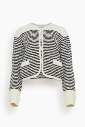 Ashton Knit Jacket in Maritime Blue/Cream (TS)