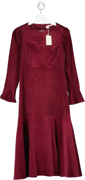 ASPIGA Red Rachel Stretch Corduroy Dress UK XS