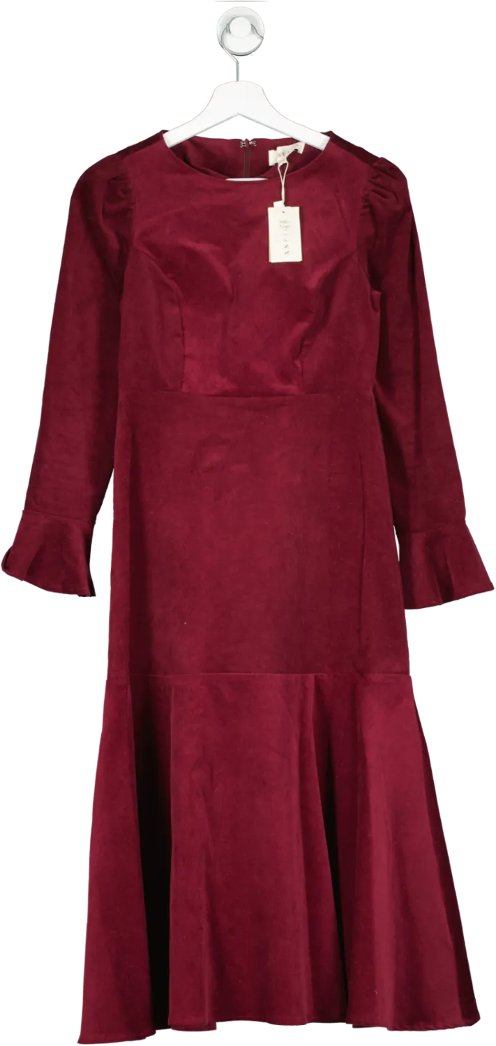 ASPIGA Red Rachel Stretch Corduroy Dress UK XS