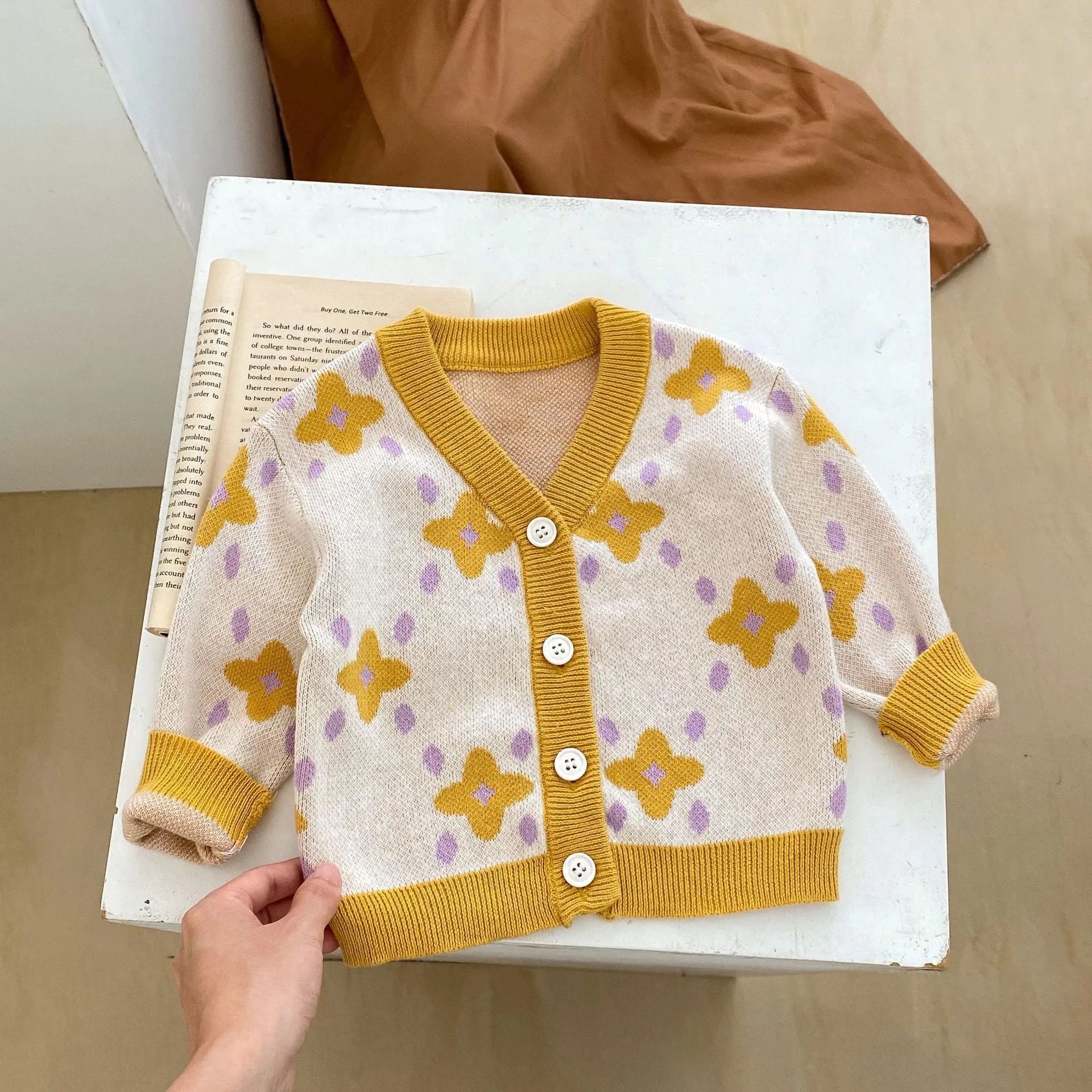 Baby Kid Girls Color-blocking Flower Rompers Jackets Outwears Wholesale 230828312