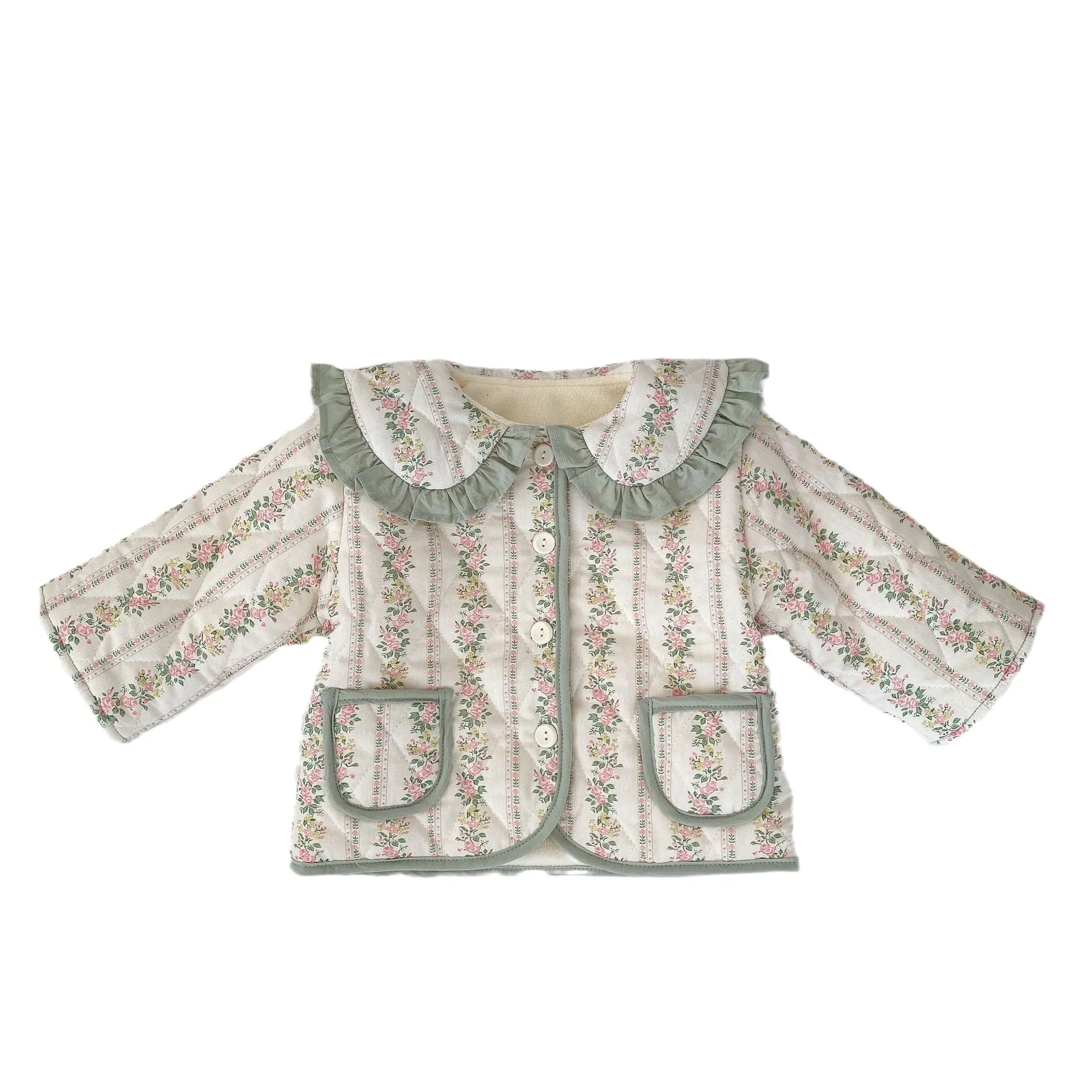 Baby Kid Girls Flower Print Jackets Outwears Wholesale 23101972