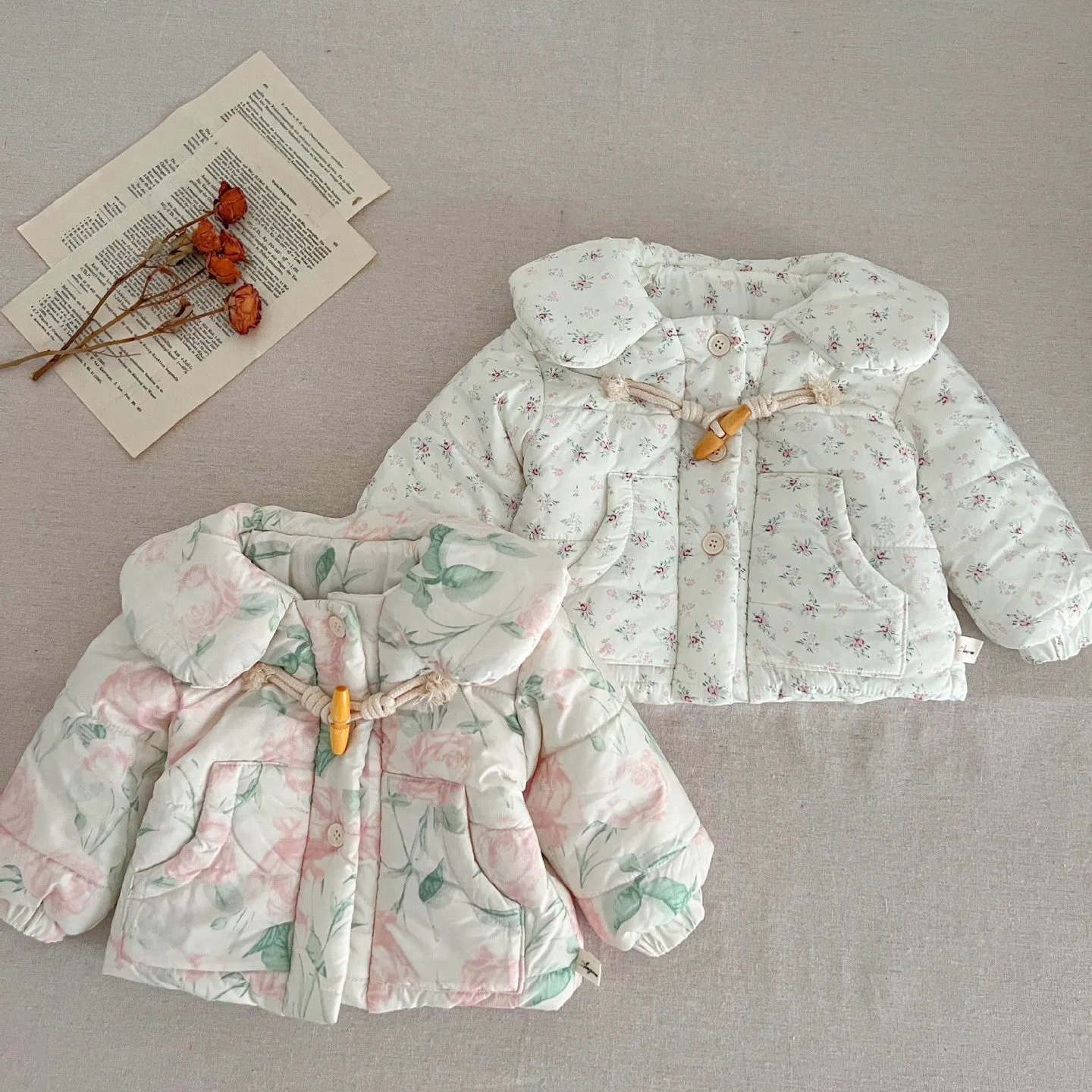 Baby Kid Girls Flower Print Print Jackets Outwears Wholesale 231130216