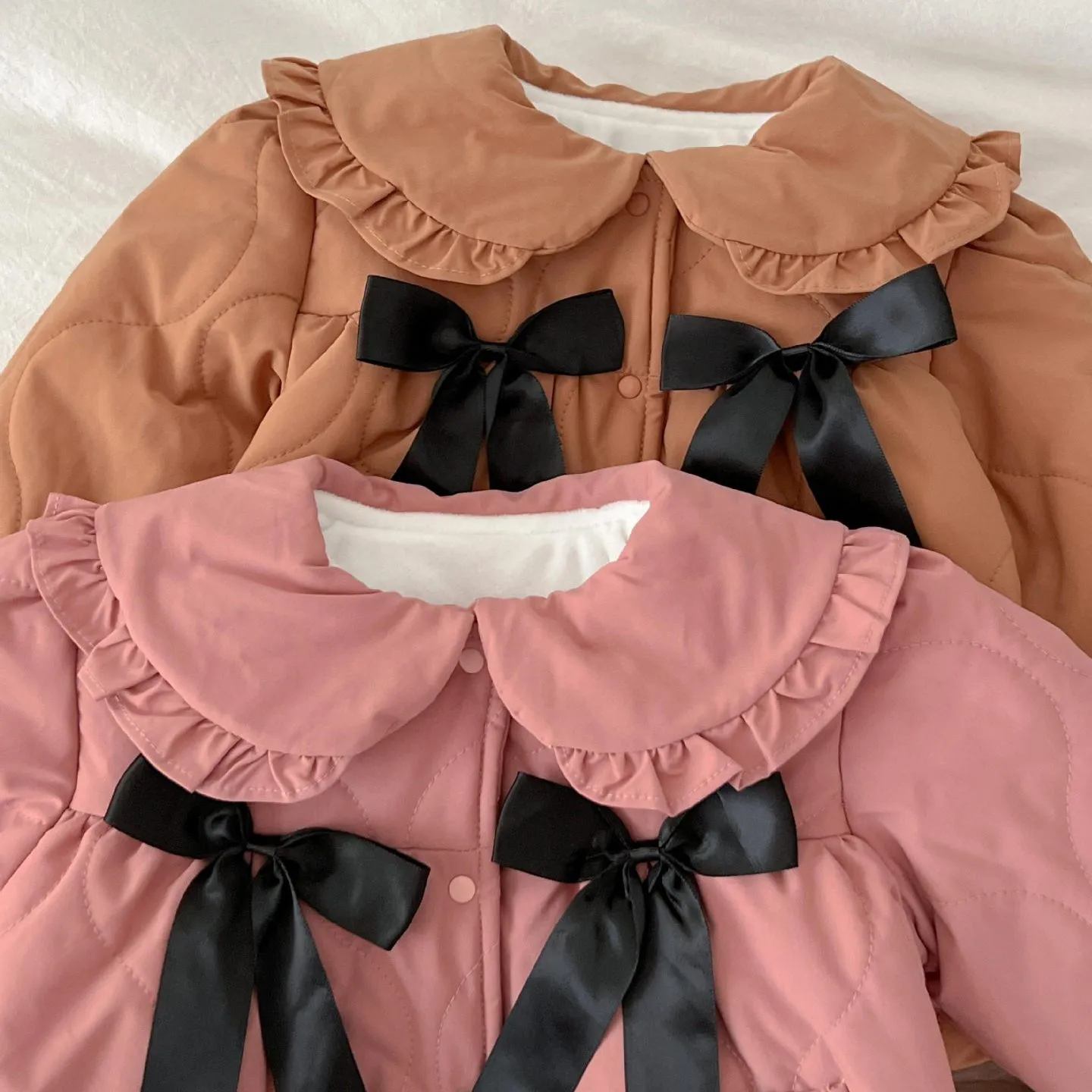 Baby Kid Girls Solid Color Bow Jackets Outwears Wholesale 231130178