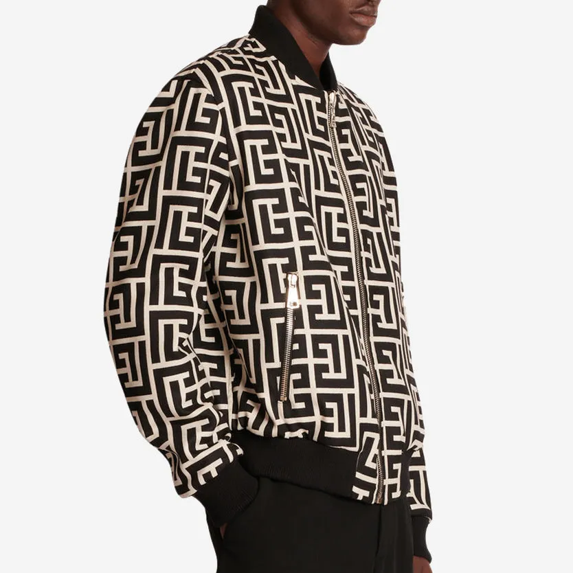 Balmain Reversible Monogram Bomber Jacket