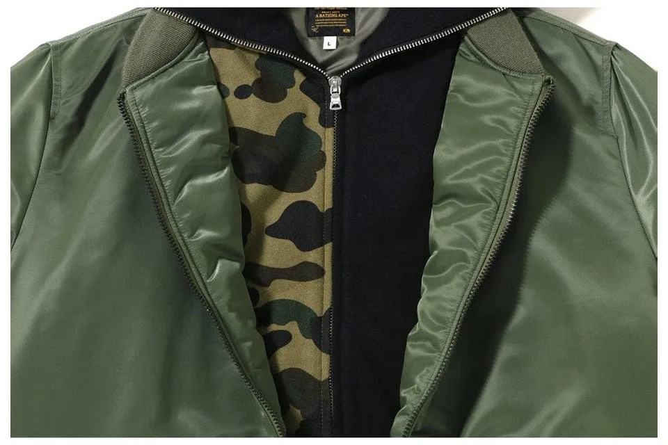 BAPE 1ST CAMO SHARK HOODIE JACKET GREEN