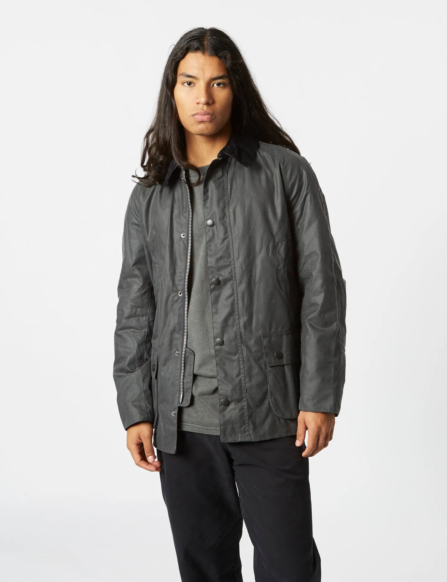 Barbour Ashby Wax Jacket - Grey/Classic