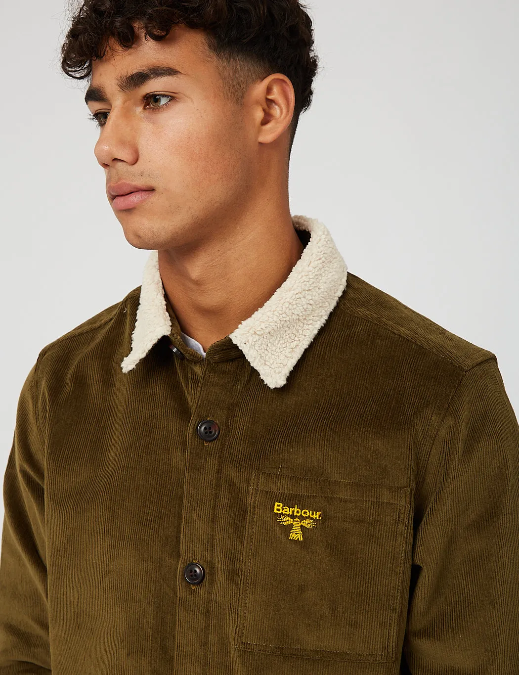 Barbour Beacon Thinford Lightweight Overshirt in Uniform Green - Stylish & Versatile Layering Piece