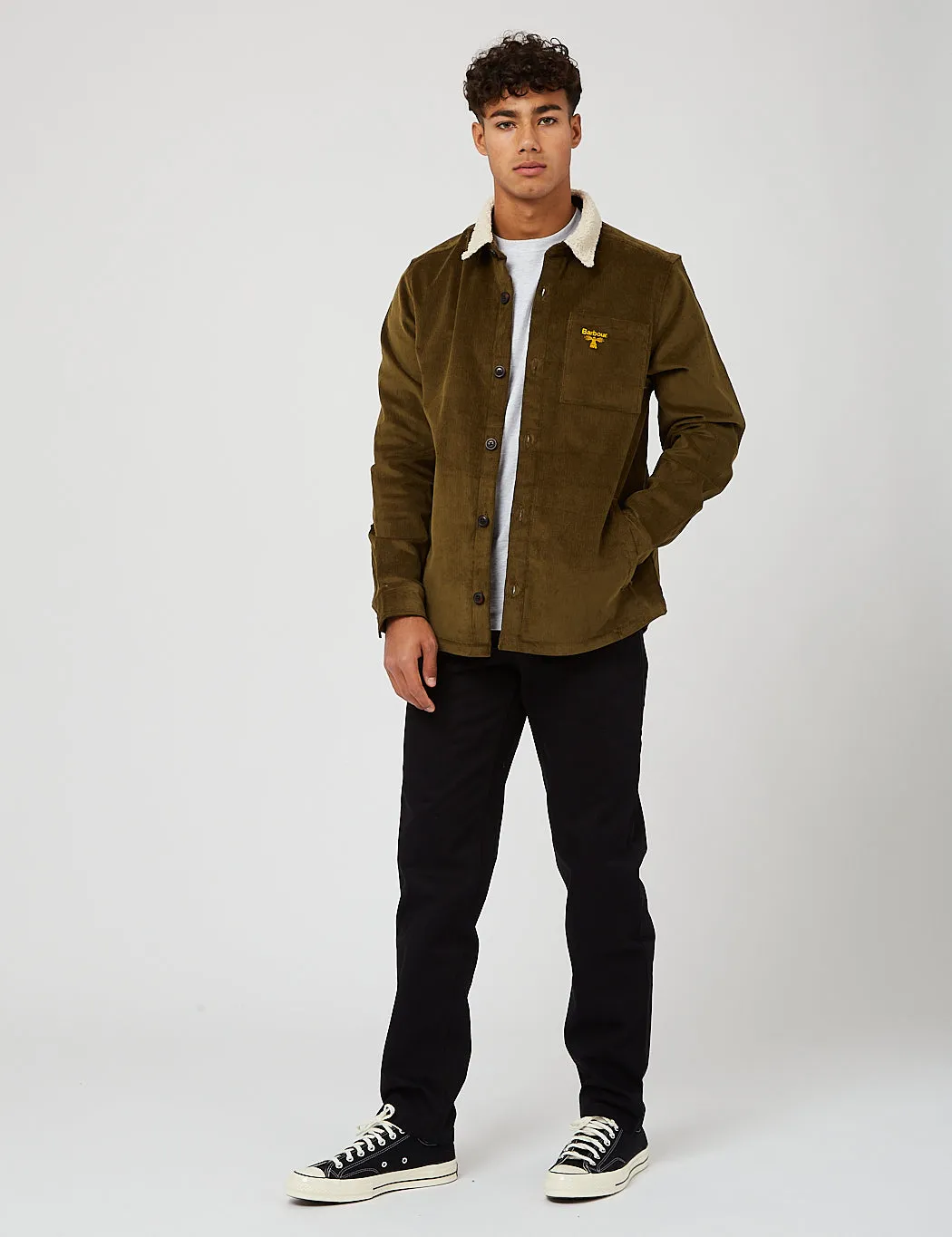 Barbour Beacon Thinford Lightweight Overshirt in Uniform Green - Stylish & Versatile Layering Piece