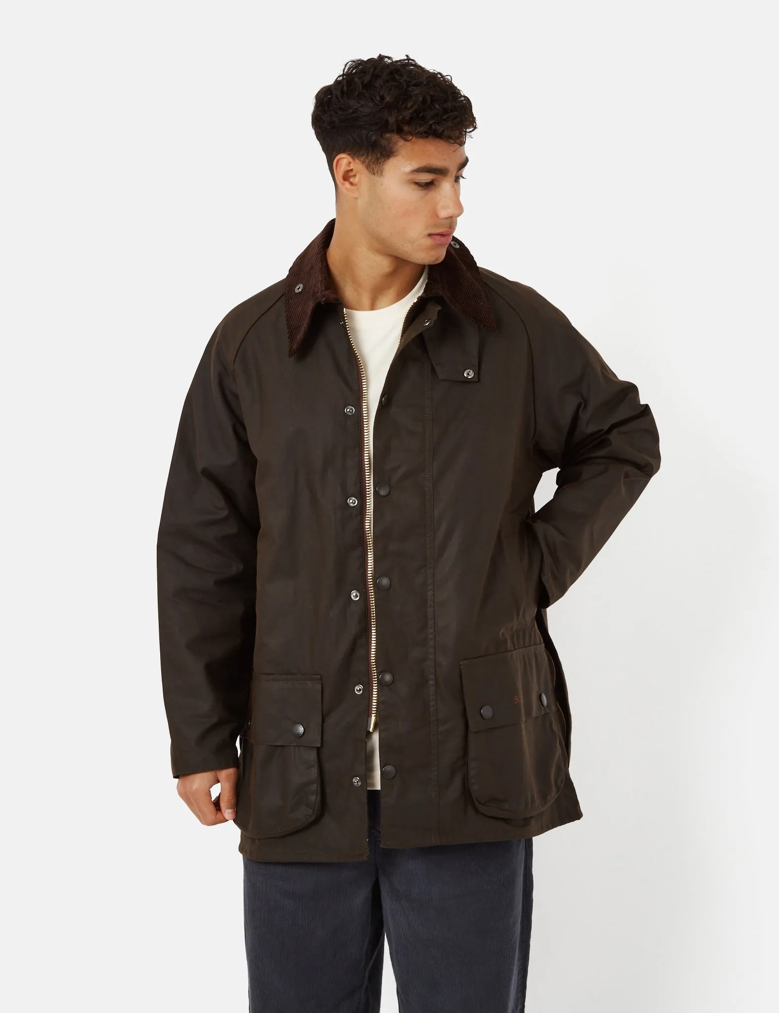 Barbour Beaufort Wax Jacket - Olive Green