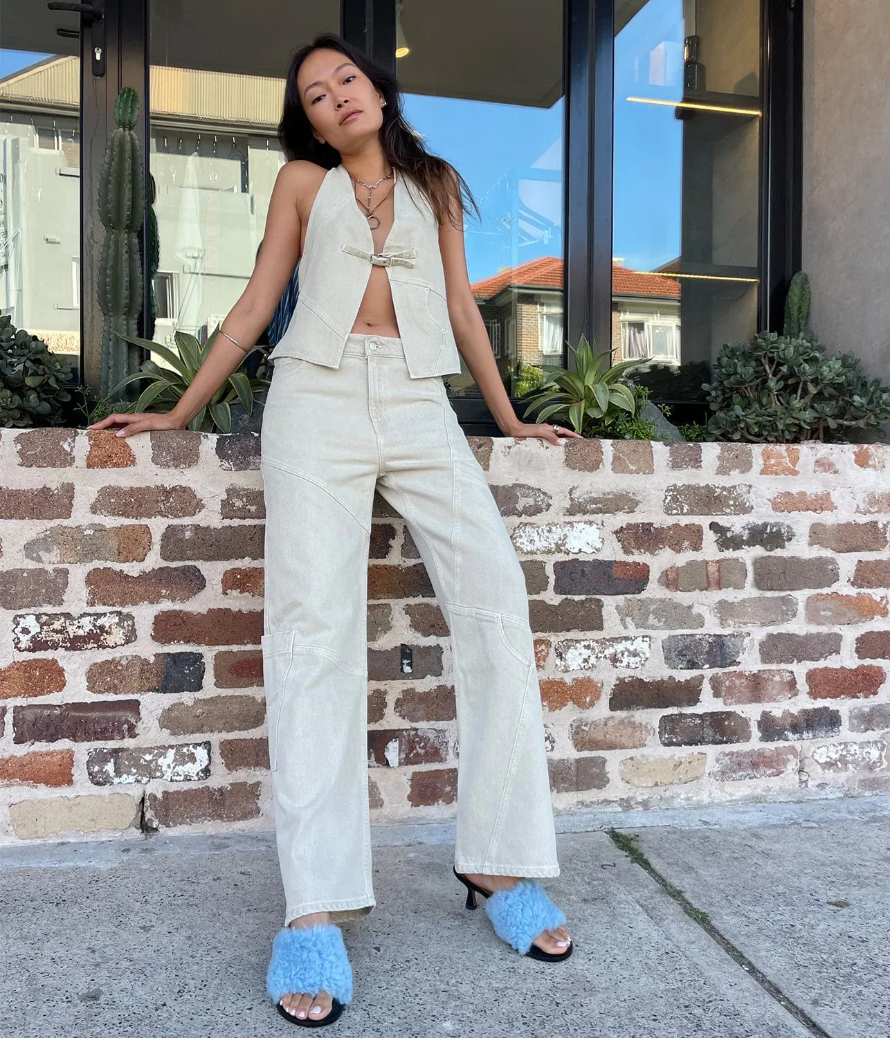 BEVERLY TROUSERS- ECRU