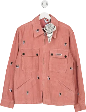 Billionaire Boys Club Pink Embroidered Corduroy Zip Overshirt UK M