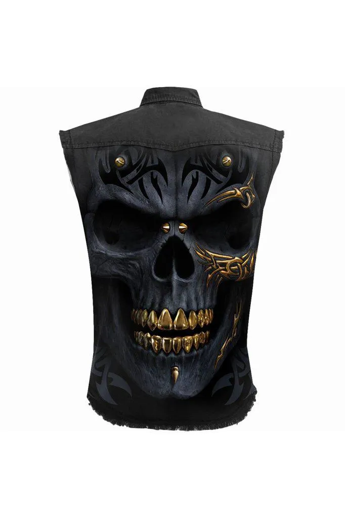 Black Gold - Sleeveless Stone Washed Worker Black