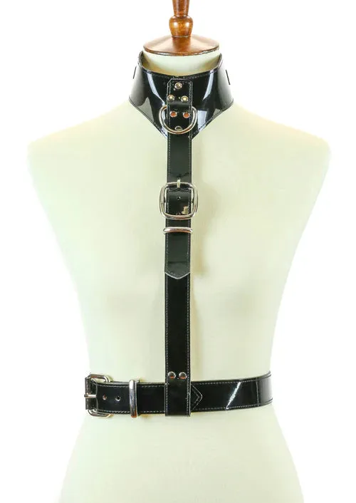 Black patent harness