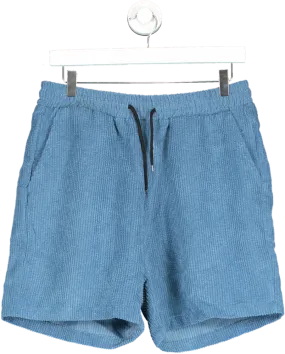 Blue Corduroy Drawstring Shorts UK M