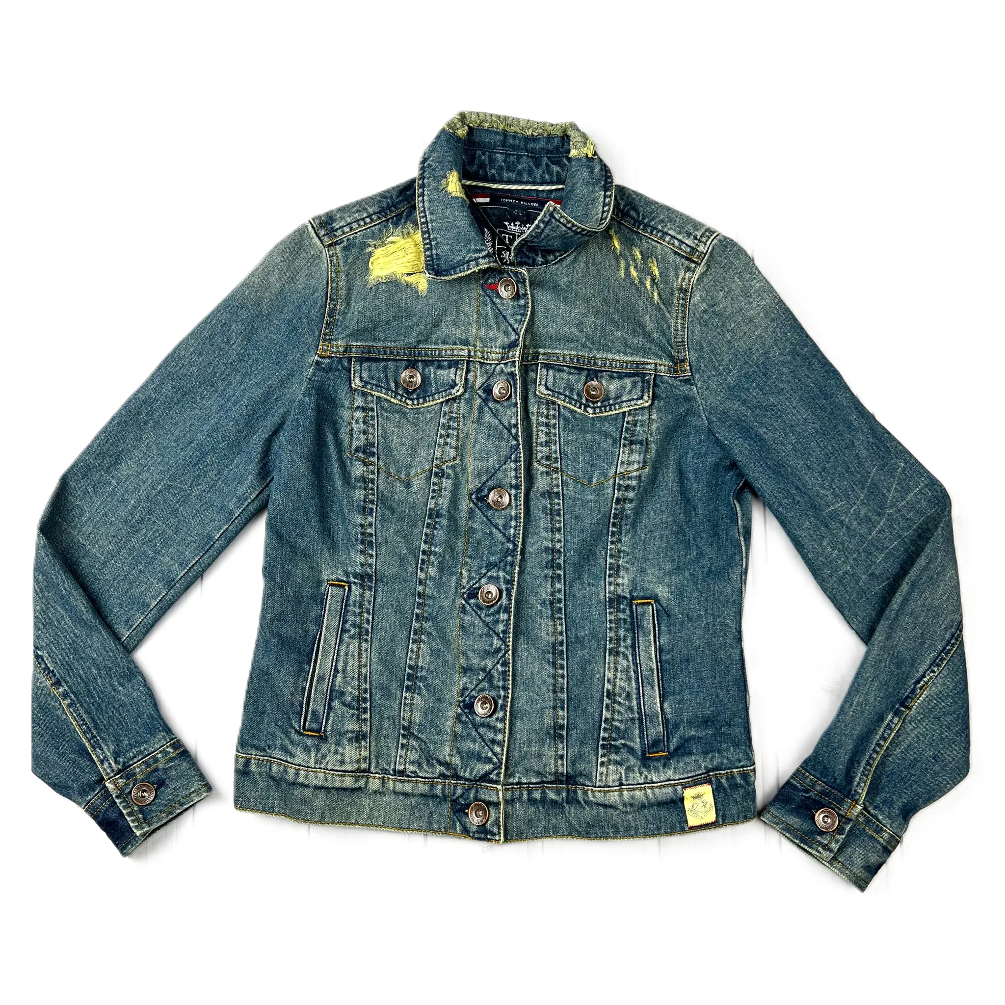 Blue Denim Jacket Denim By Tommy Hilfiger, Size: S