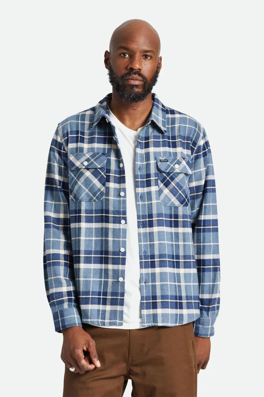 Bowery L/S Flannel - Flint Blue/Twilight Blue/Beige