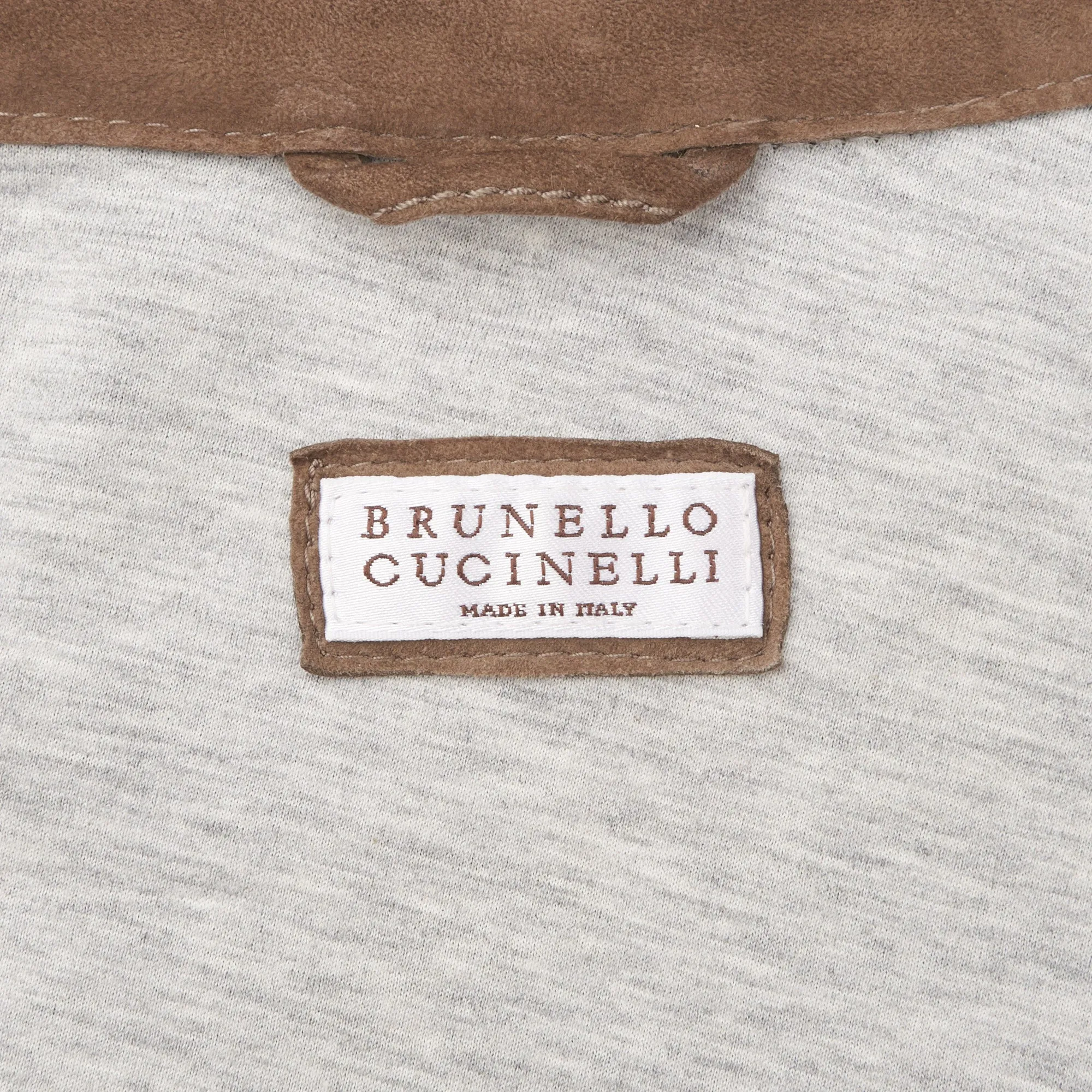 BRUNELLO CUCINELLI Taupe Gray Suede Leather Biker Jacket NEW Size M