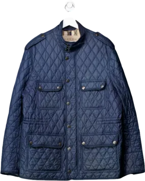 Burberry Blue Corduroy-trimmed Quilted Jacket UK XL