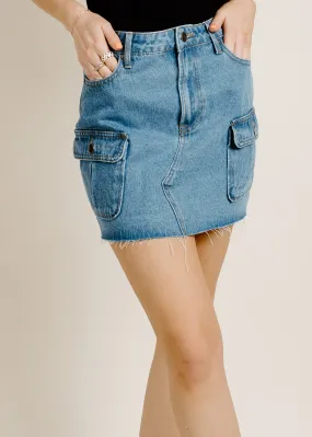 Cargo Denim Mini Skirt