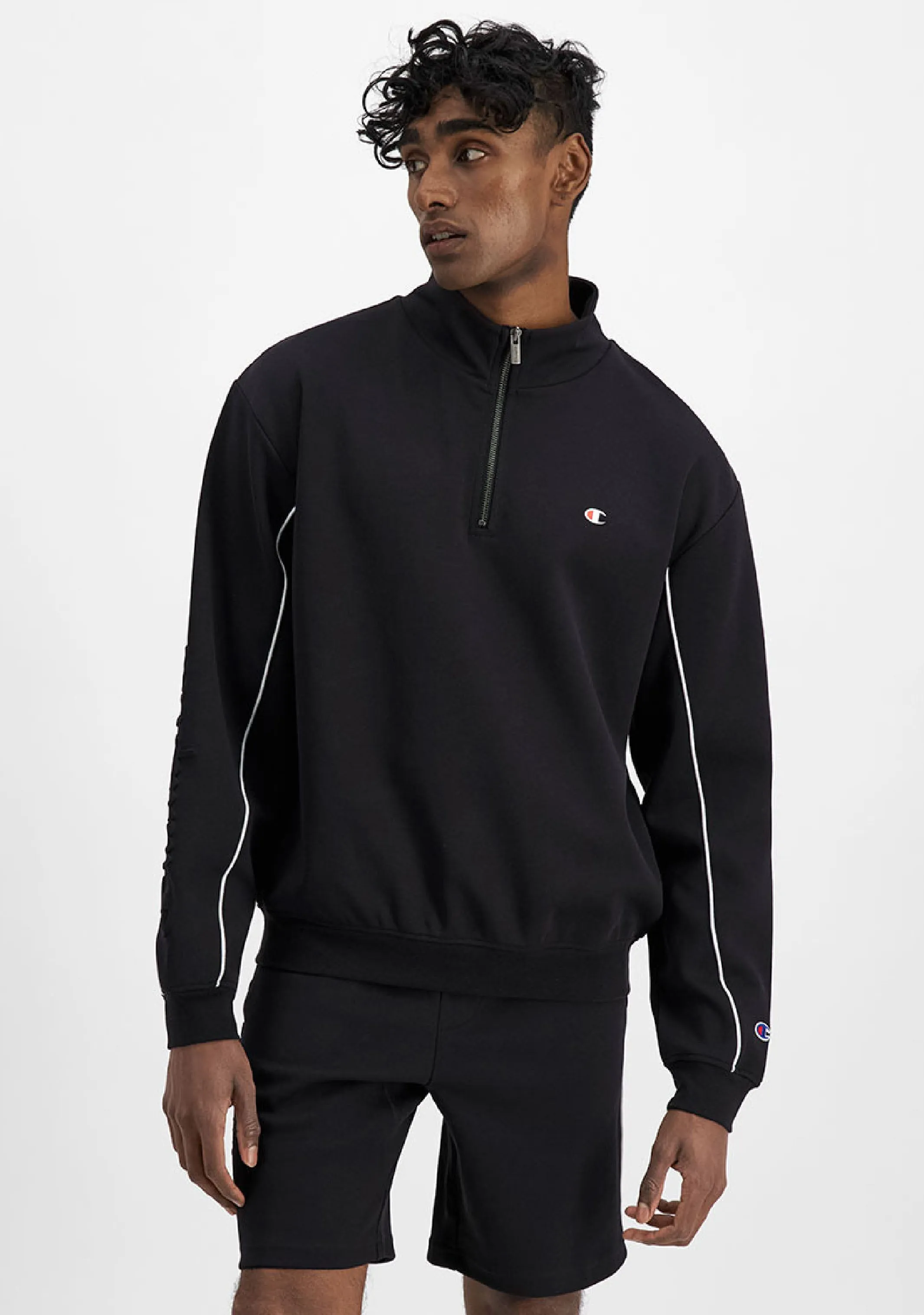 Champion Mens Rochester Athletic Quarter Zip <br> AVKFN BLK