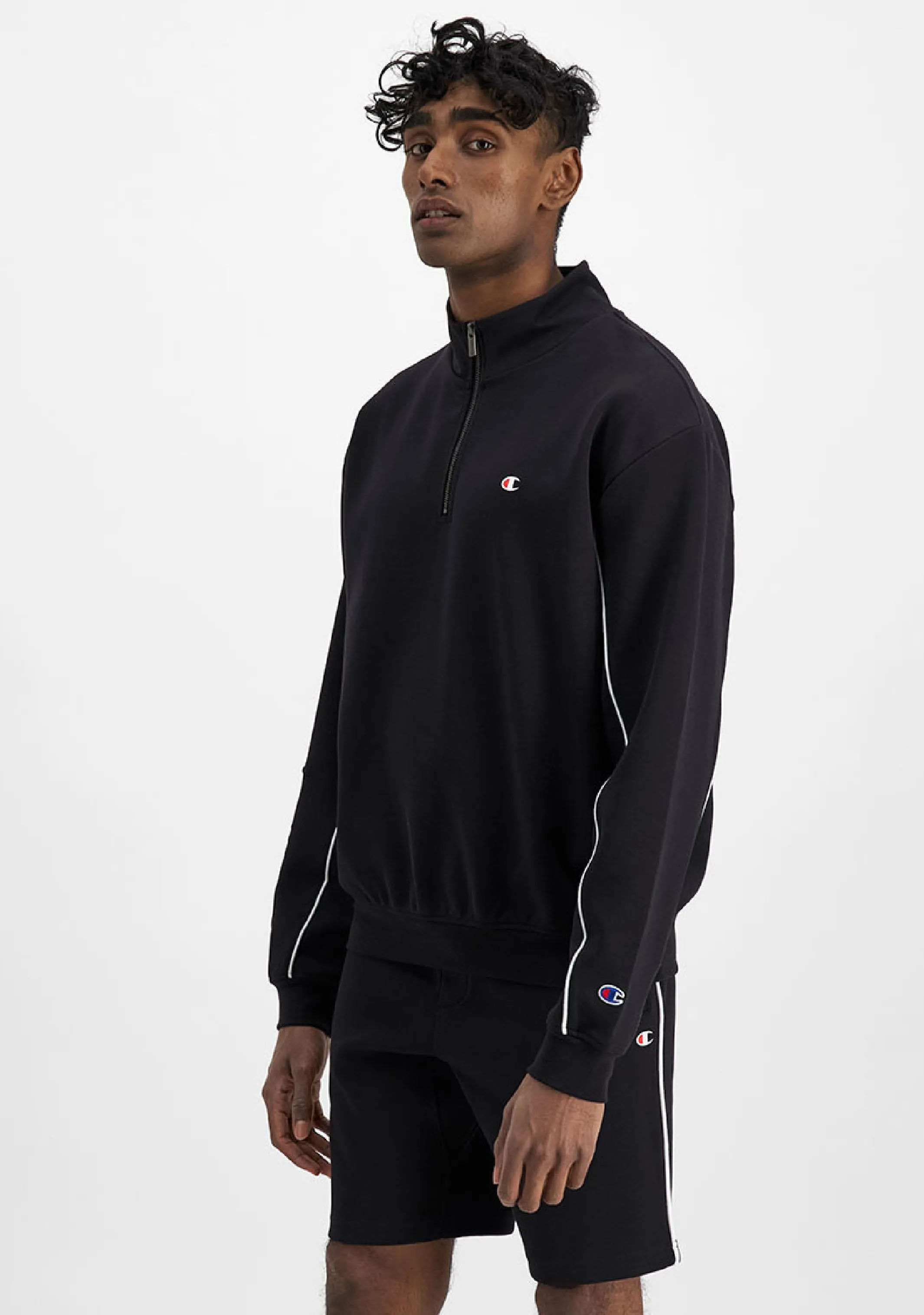 Champion Mens Rochester Athletic Quarter Zip <br> AVKFN BLK