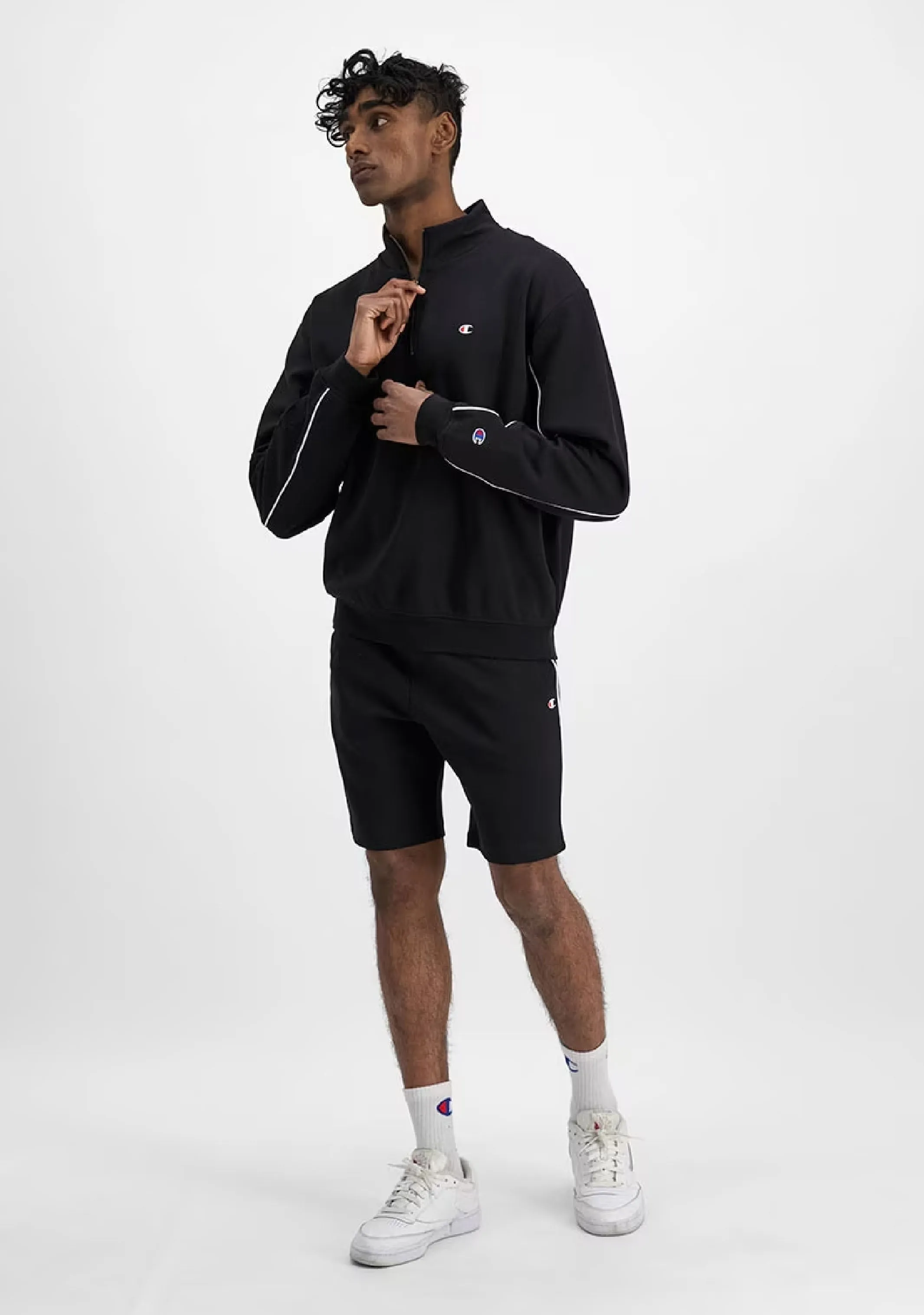 Champion Mens Rochester Athletic Quarter Zip <br> AVKFN BLK