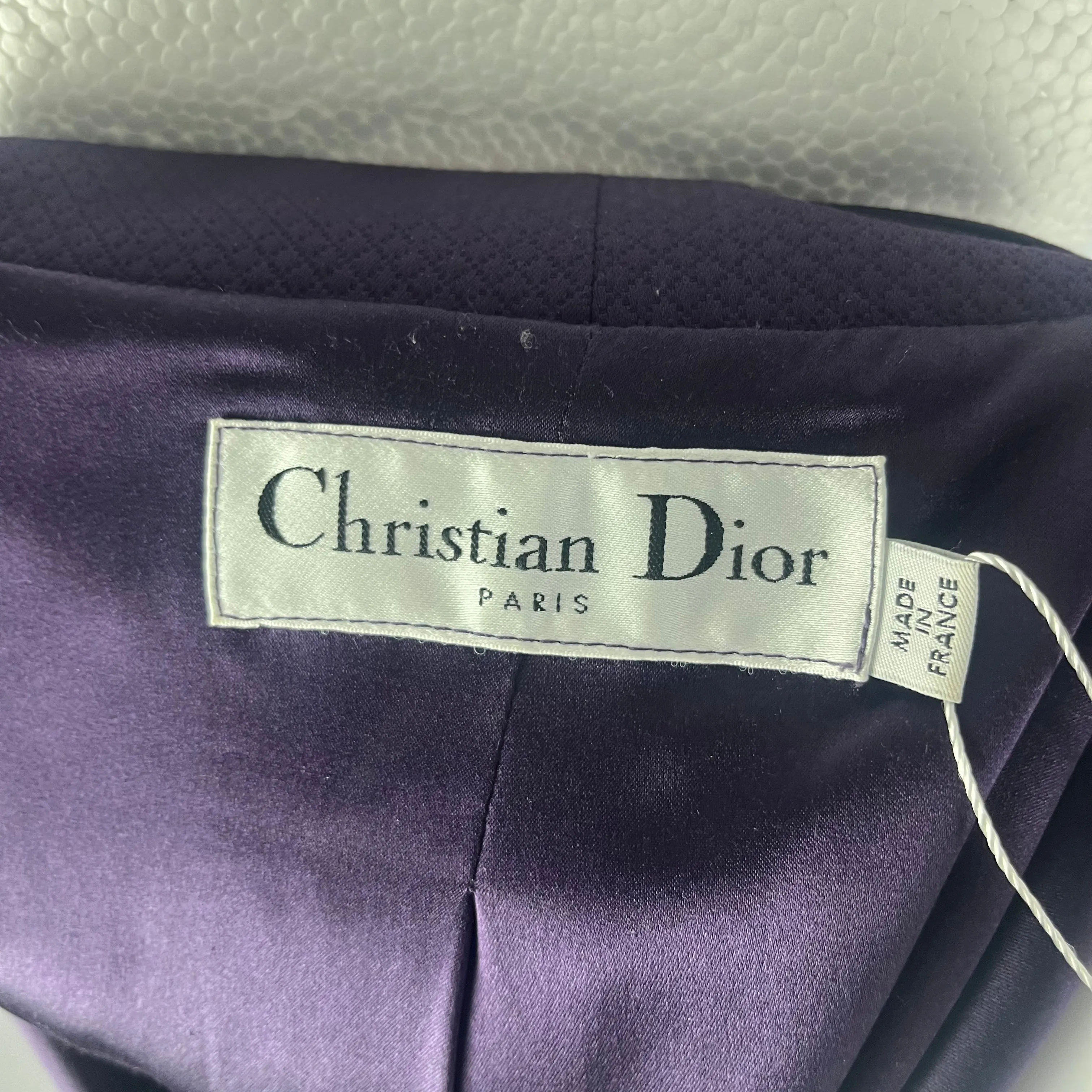 Christian Dior Royal Purple Quilted Short Sleeve Jacket L