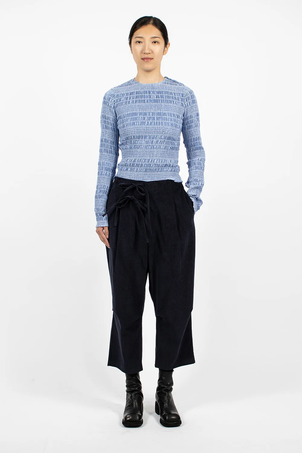 Cord Bow Trouser Navy