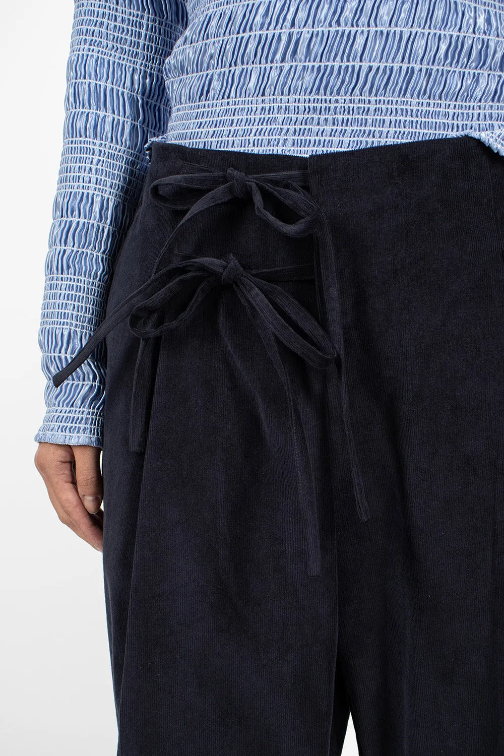 Cord Bow Trouser Navy