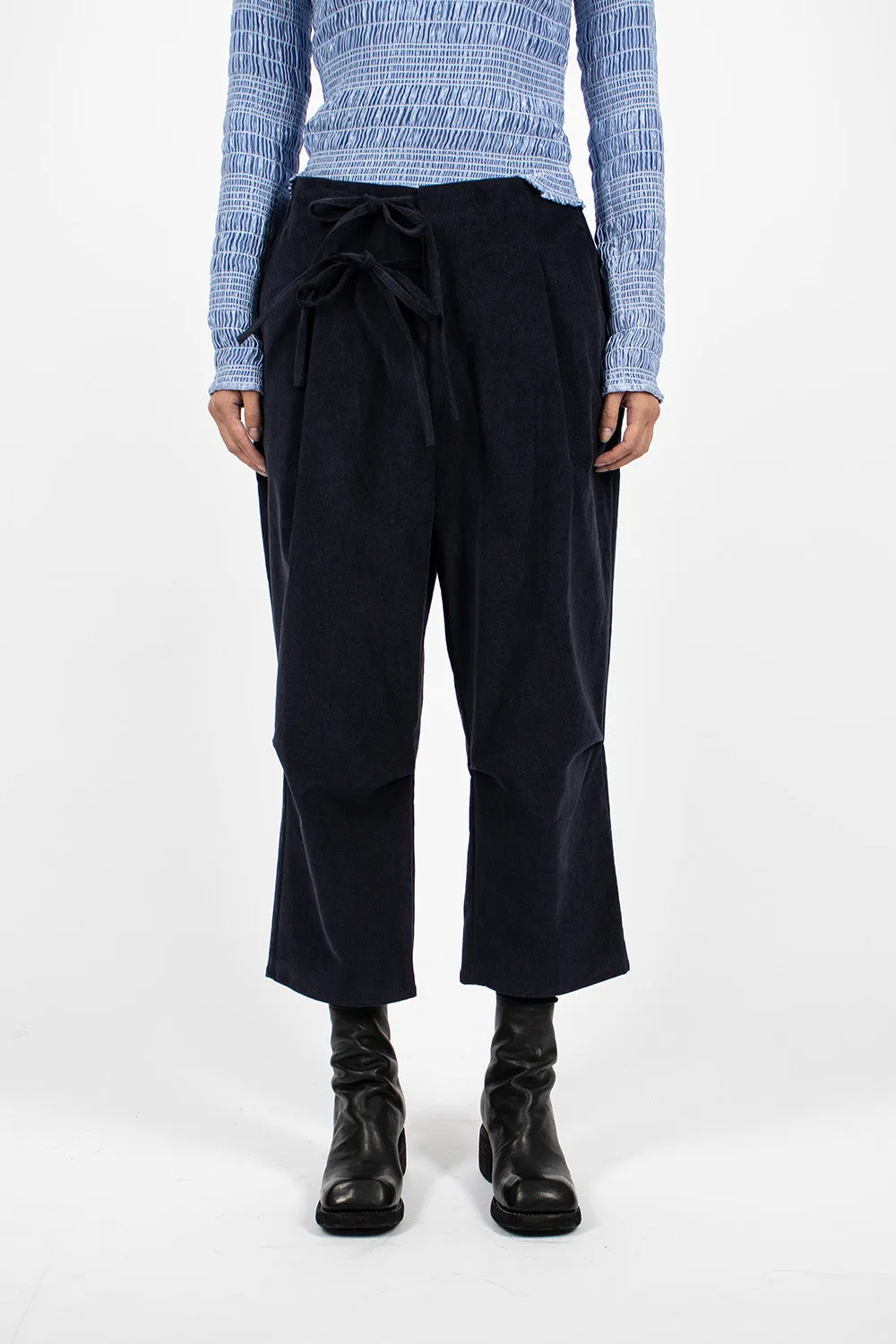 Cord Bow Trouser Navy