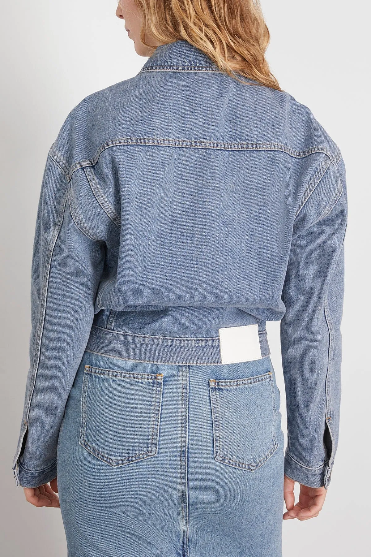 Dave Denim Jacket in Washed Light Blue