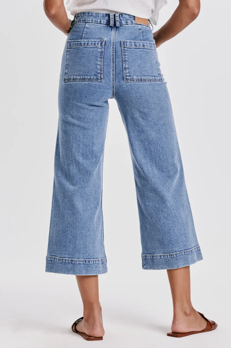 Dear John Audrey Super High Rise Cropped Wide Leg Jeans Sheridan