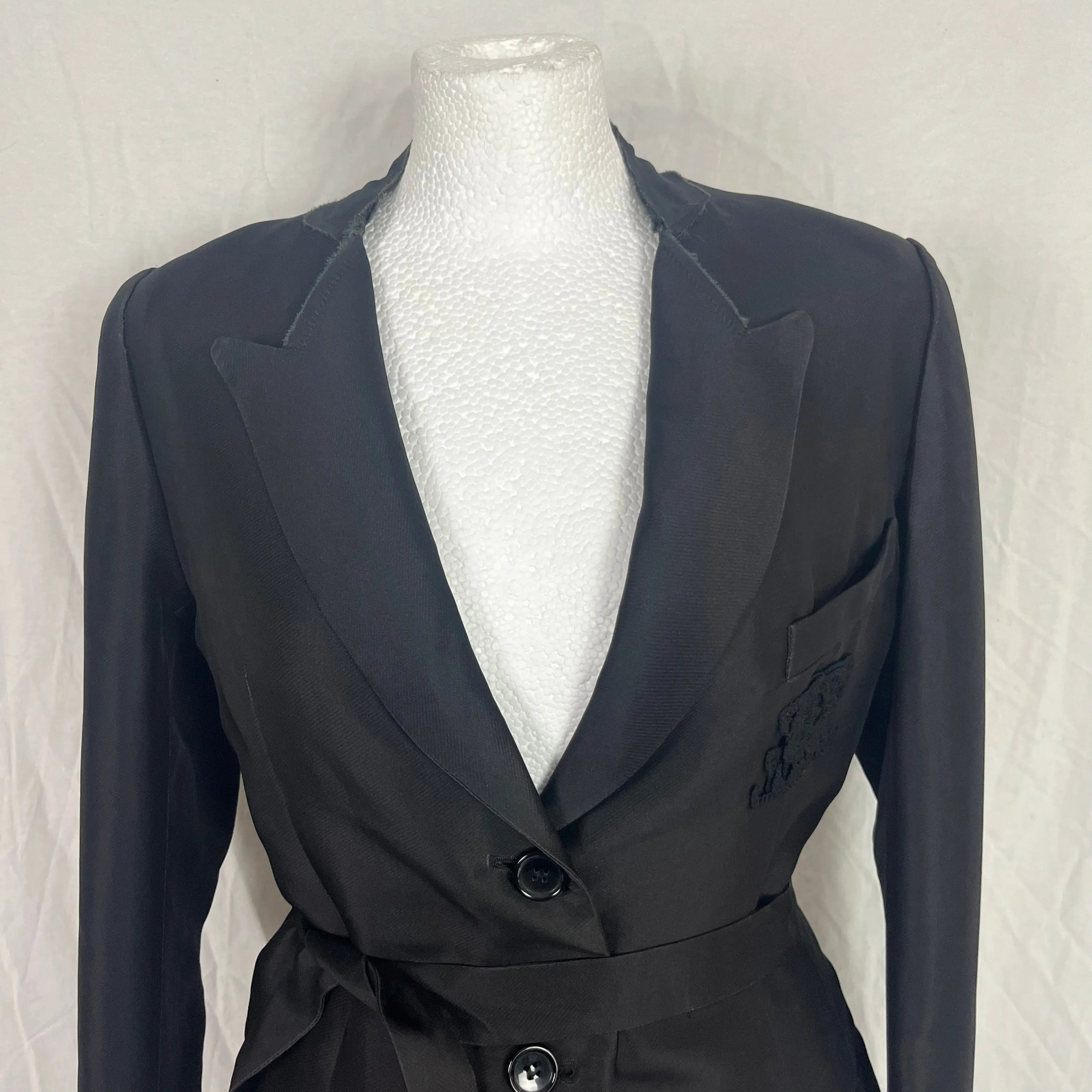 Ermanno Scervino Black Silk Organza Evening Jacket S