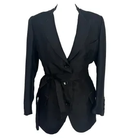 Ermanno Scervino Black Silk Organza Evening Jacket S