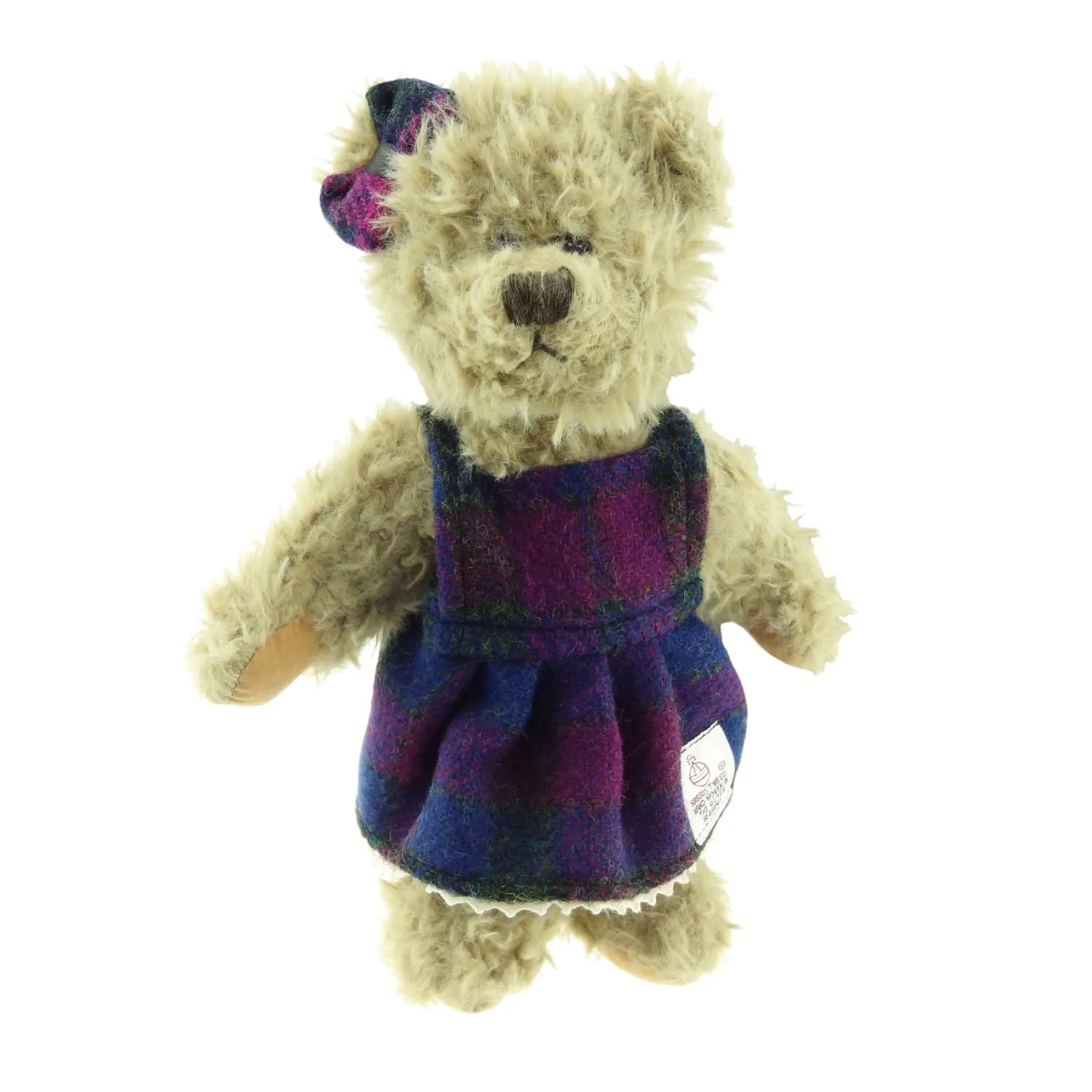 Girl Teddy Bear with Harris Tweed Clothing