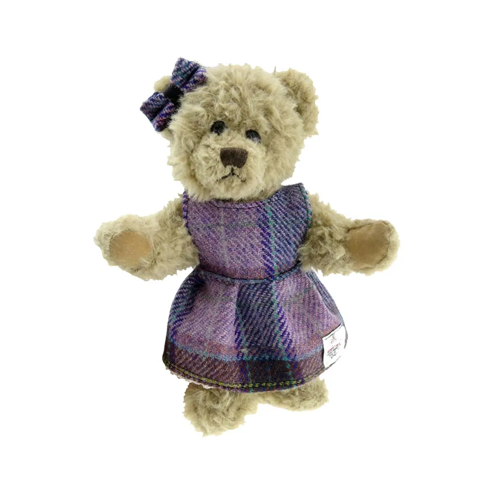 Girl Teddy Bear with Harris Tweed Clothing