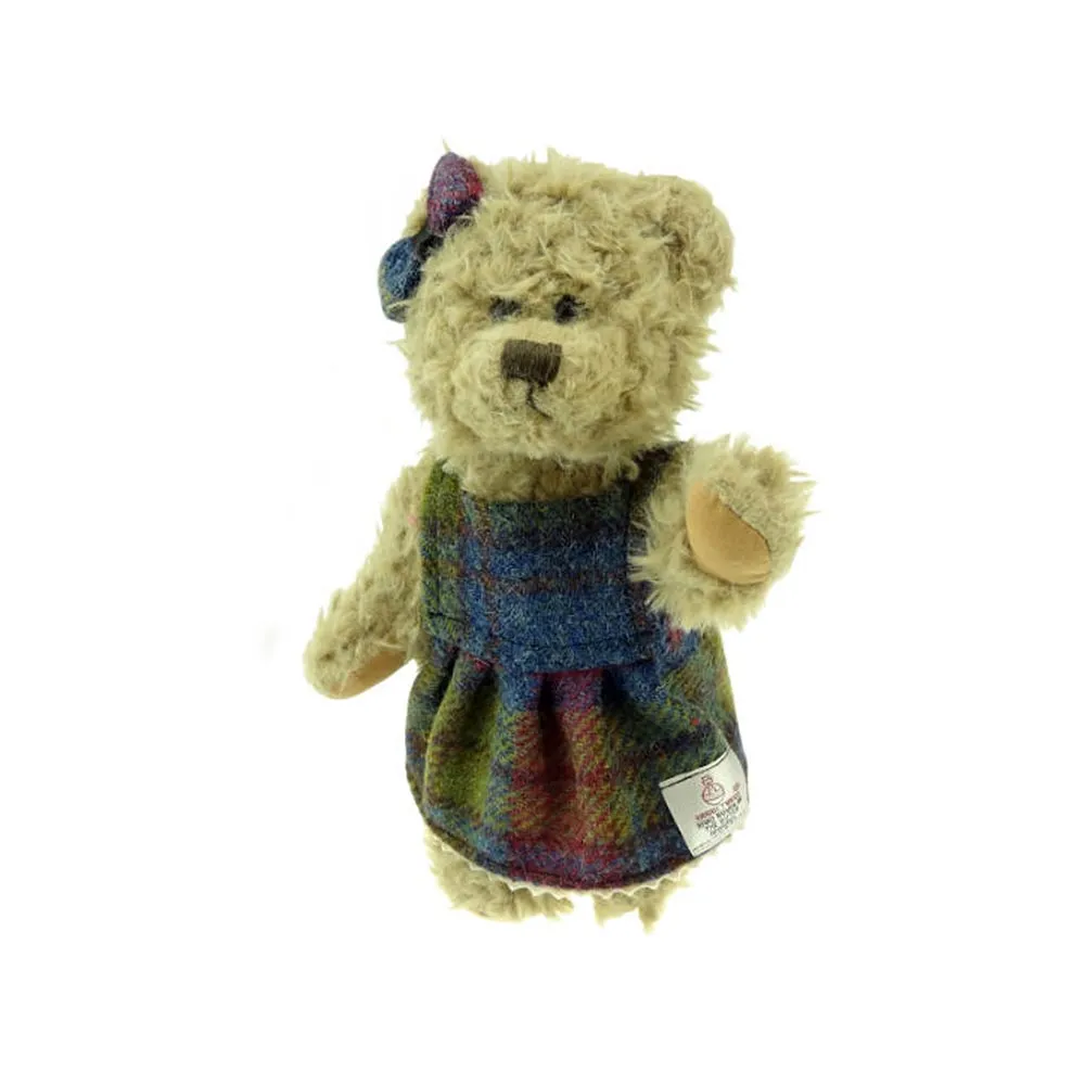 Girl Teddy Bear with Harris Tweed Clothing