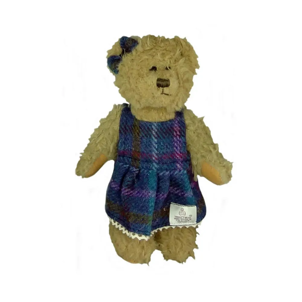 Girl Teddy Bear with Harris Tweed Clothing