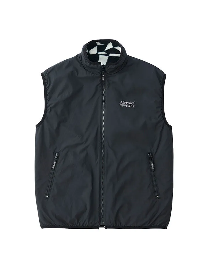 Gramicci Reversible Fleece Vest Black Check