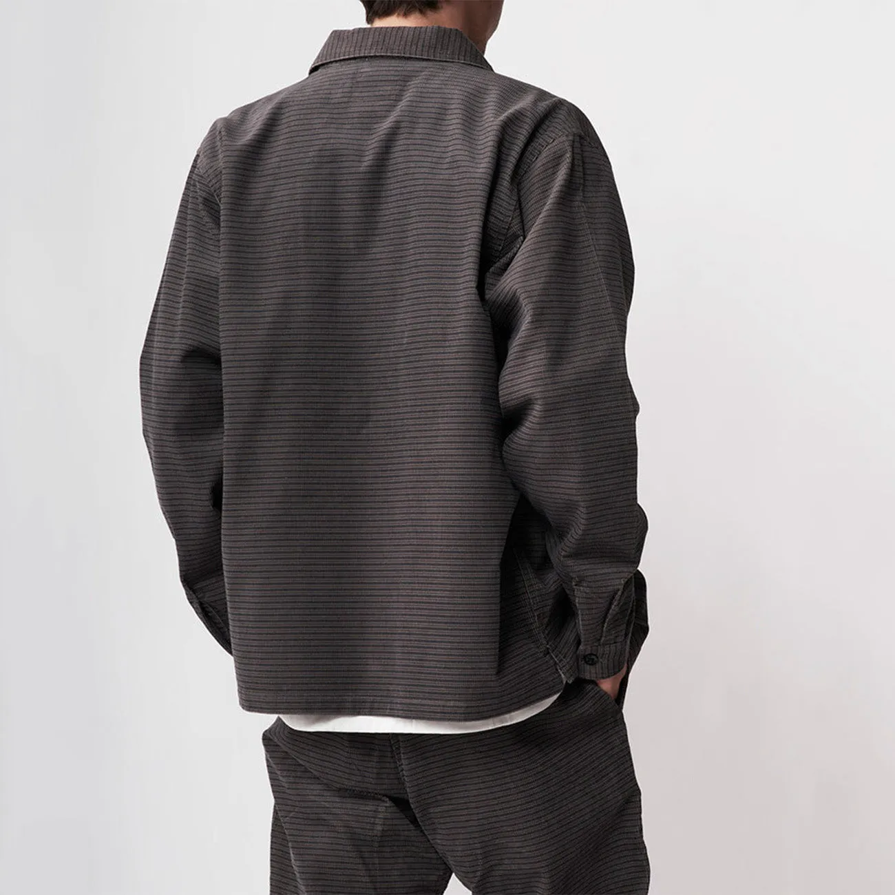 GRID CORD ZIP SHIRT GREY