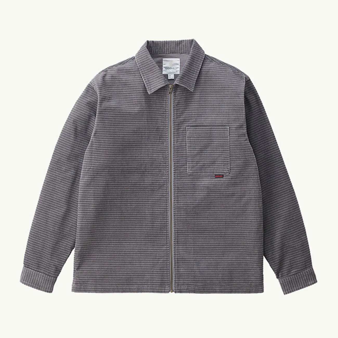 GRID CORD ZIP SHIRT GREY