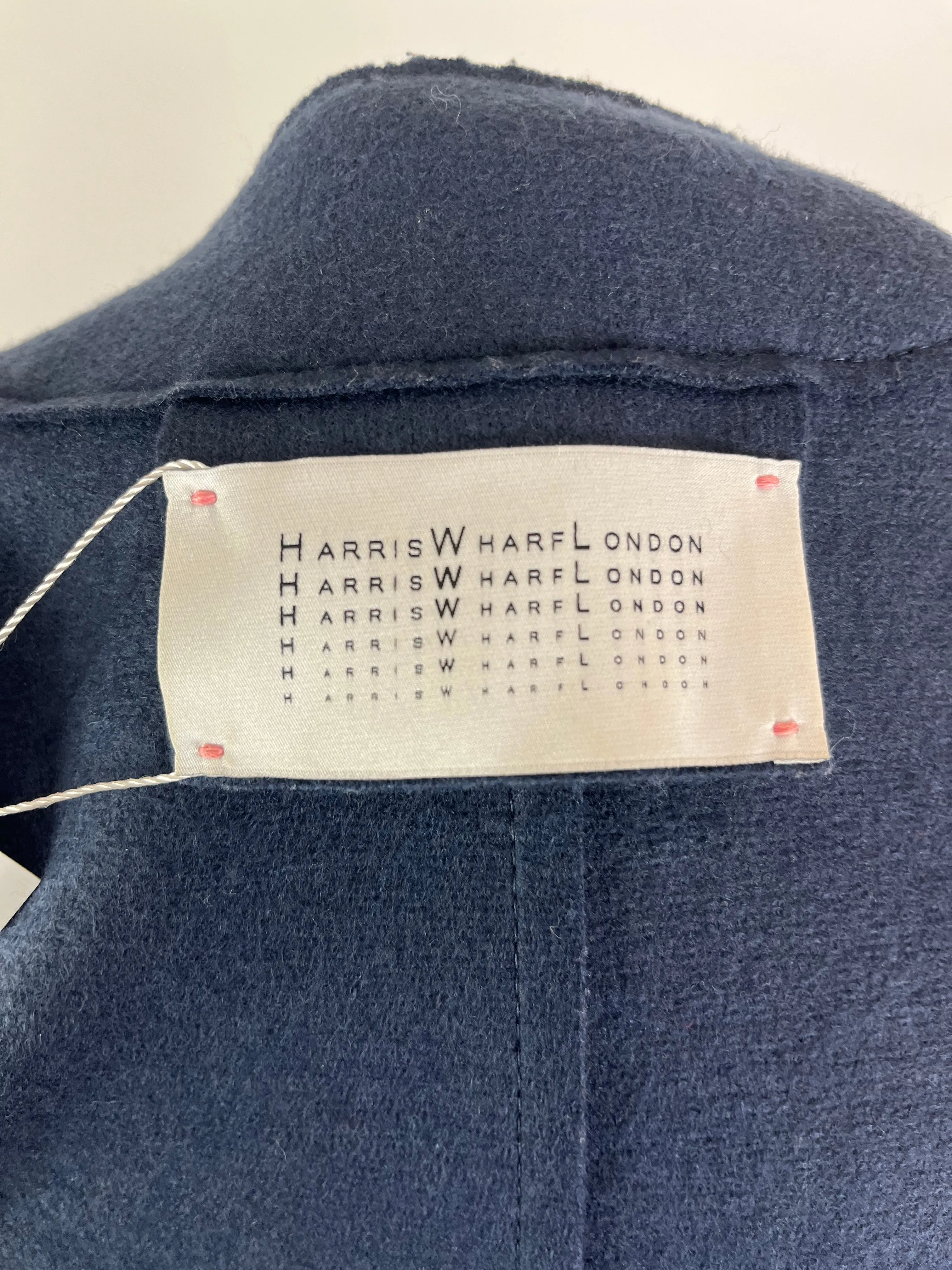 Harris Wharf Mid Navy Wool Longline Jacket S