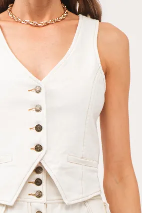 Jessie White Denim Vest