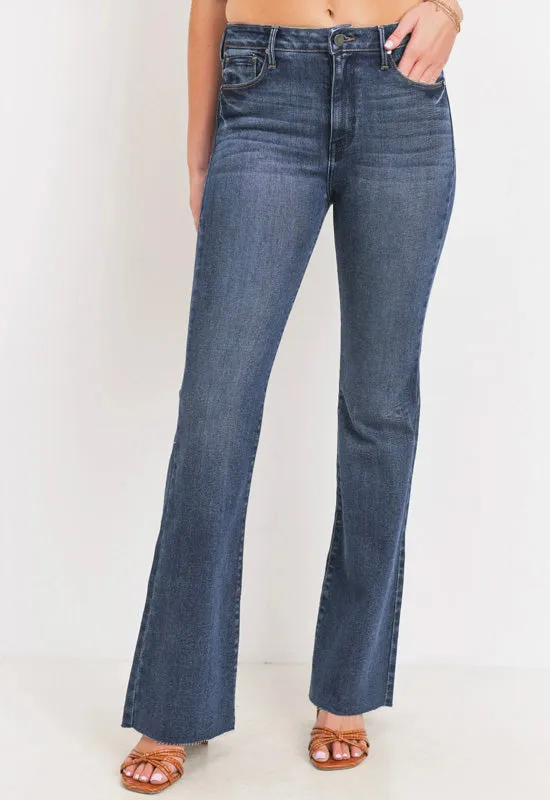 Just Black - Scissor Cut Flare Jeans Dark Denim