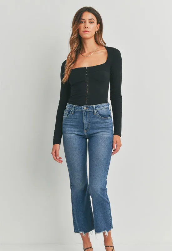 Just Black - Vintage Cropped Flare Dark Denim