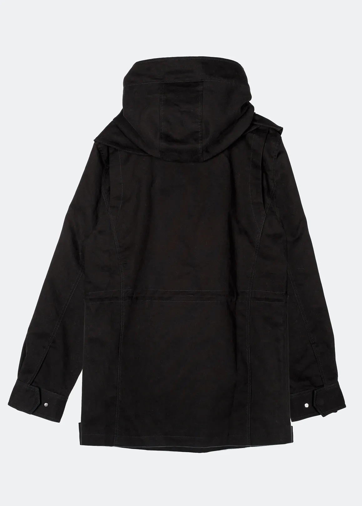 Konus Men's M-65 Jacket With Oversized Hood in Black